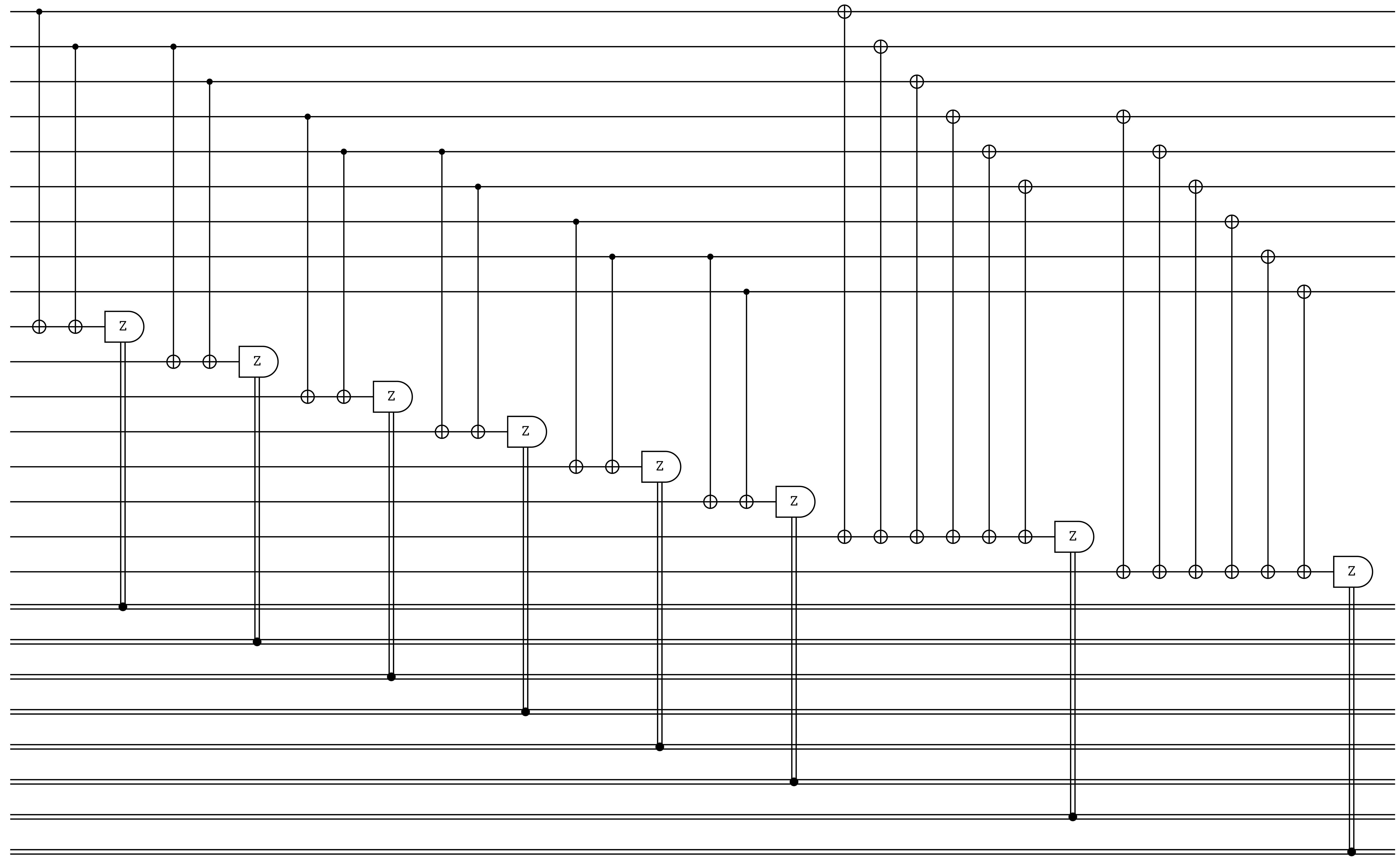 the naive syndrome extraction circuit of the Shor9() instance of this code family